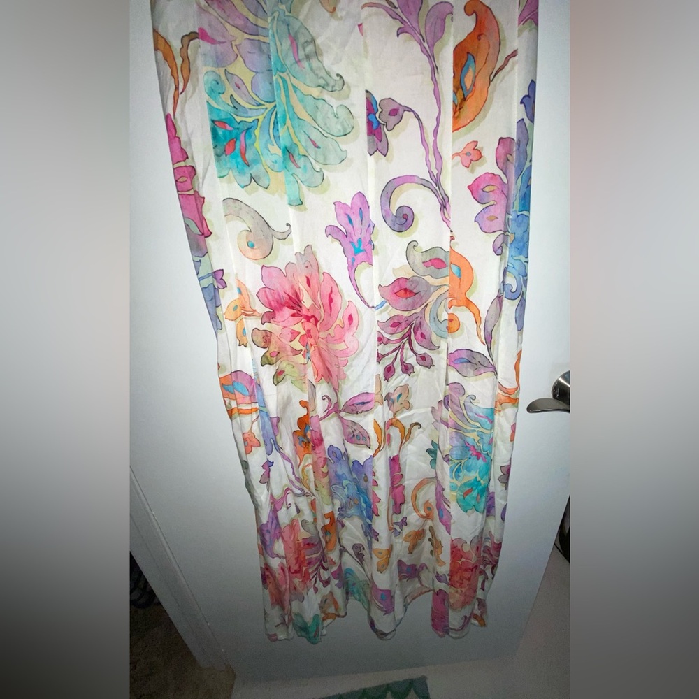Soft Surroundings Flourish Watercolor Floral Maxi Dress Size L Large - Picture 12 of 16